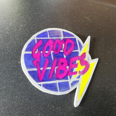 Good Vibes pin (shrink plastic)