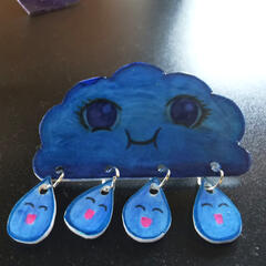 Rain cloud pin (shrink plastic)