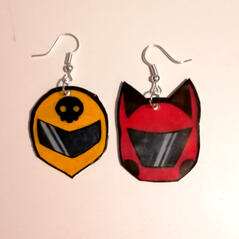 Helmet earrings (shrink plastic)